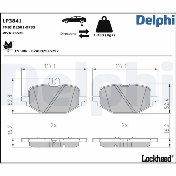 DELPHI Fren balata seti, diskli fren 1133892872